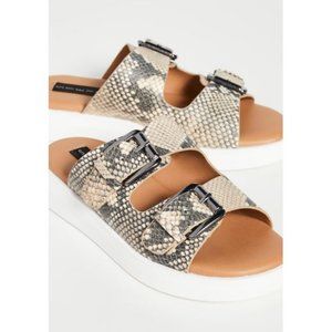 Steve Madden Snakeskin Buckle Slide Sandals Size 7